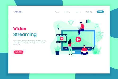 Video streaming banners vector illustration