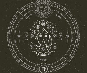 Virgo symbol and emblem illustration vector