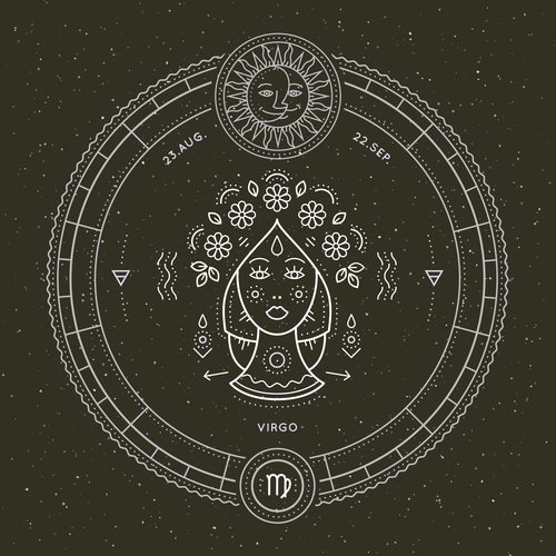 Virgo symbol and emblem illustration vector