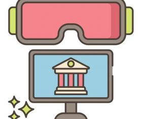 Virtual Museum Tour vector