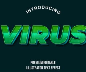 Virus editable font effect text illustration vector