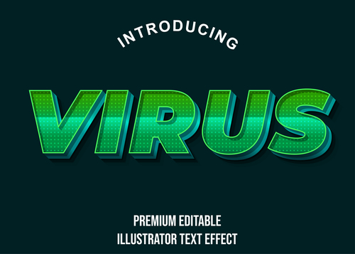 Virus editable font effect text illustration vector