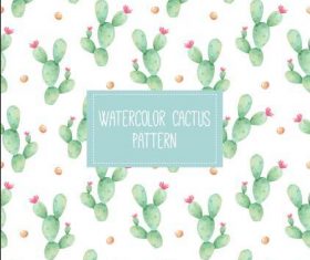 Watercolor cactus seamless pattern vector