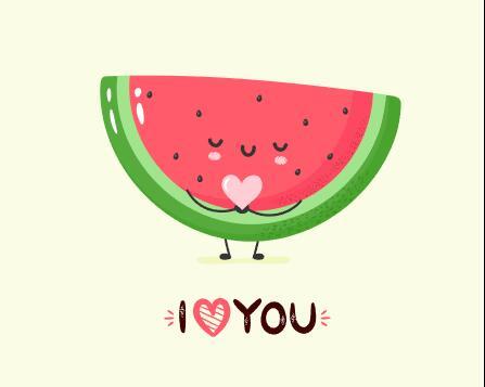 Watermelon cartoon smile vector