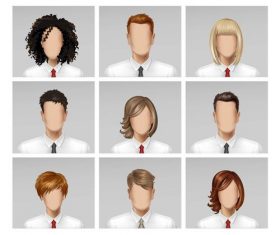 Wear a tie business male and female face vector