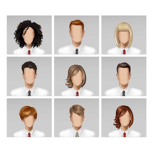 Wear a tie business male and female face vector