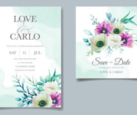Wedding invitation card vector