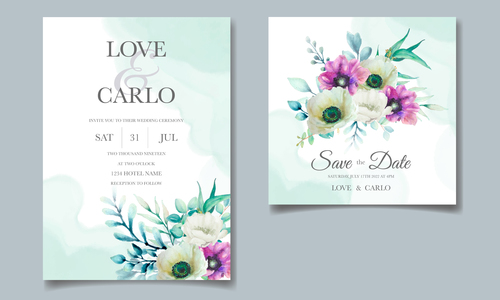 Wedding invitation card vector