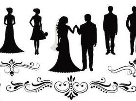 Wedding silhouette vector