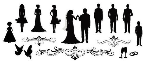 Wedding silhouette vector