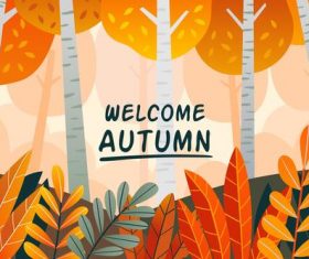Welcome autumn background vector