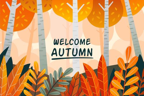 Welcome autumn background vector