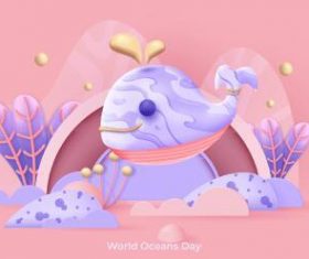 Whale cartoon illustrations vector
