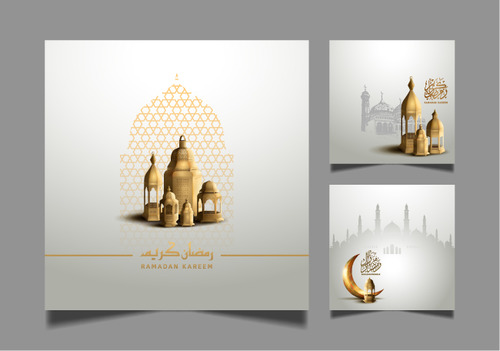 White background Eid Mubarak design card vector free download