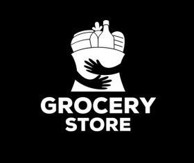 White grocery store logo vector