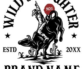 Wild slaughter handrawn logo vector