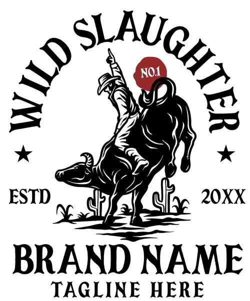 Wild slaughter handrawn logo vector