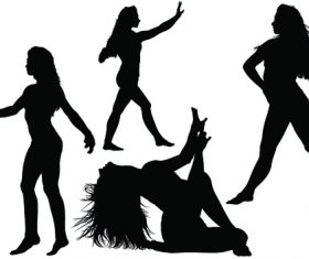 Woman sport silhouette vector