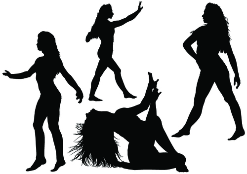 Woman sport silhouette vector