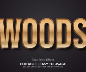 Woods editable font effect text illustration vector