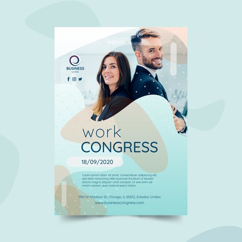 Work congress vector illustration