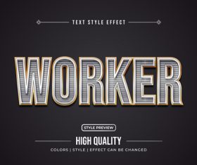 Worker editable font effect text illustration vector