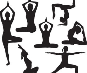 Yoga pose silhouette vector