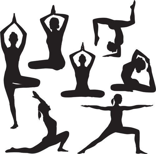 Yoga pose silhouette vector