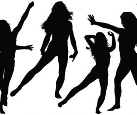 Young woman silhouette vector