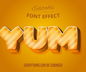 Yum editable font effect text illustration vector