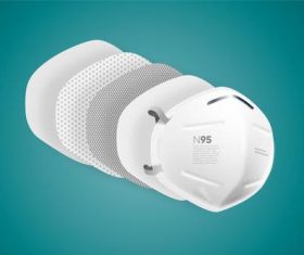 layered n95 surgical mask vector