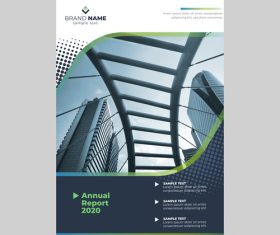 2020 annual report cover flyer vector