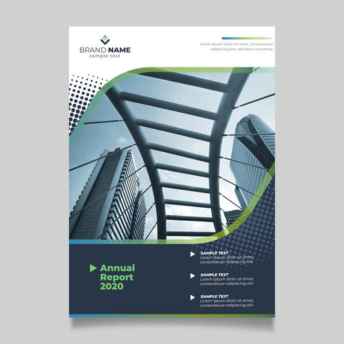 2020 annual report cover flyer vector