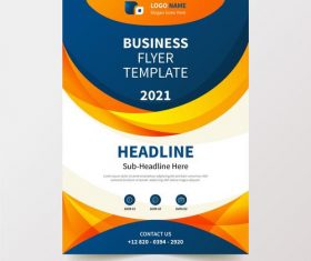 2021 color business flyer design vector