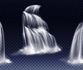 3 sets of waterfalls background vector