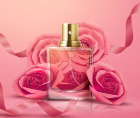 3D illustration perfume advertising vector