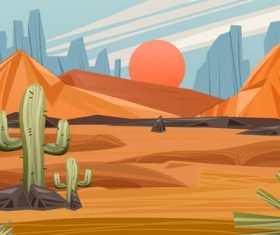 A little green in the desert vector