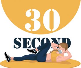 Abdominal crunch fitness vector