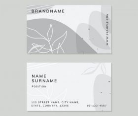 Abstract botanical Memphis business card vector