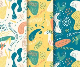 Abstract three-color seamless pattern vector
