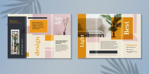 Abstract trifold brochure vector template