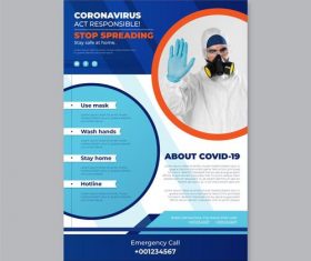 Act pesponsible COVID-19 flyer vector