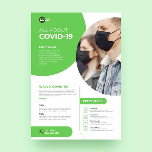 All about COVID -19 flyer vector