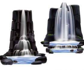 Alpine waterfalls background vector