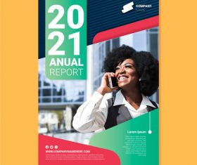 Annual report cover flyer vector