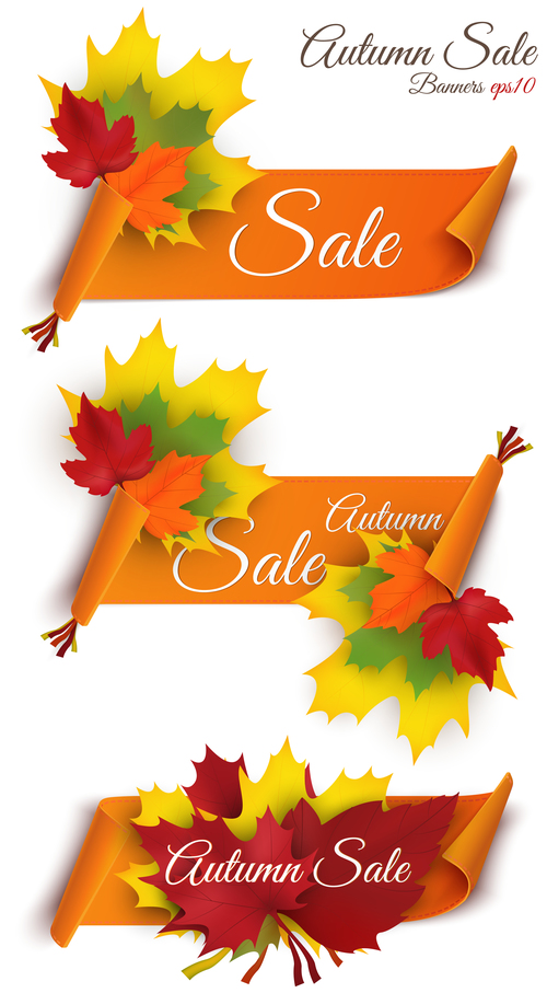 Autumn sale banner vector