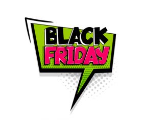 BLACK FRIDAY comic bubble text vector