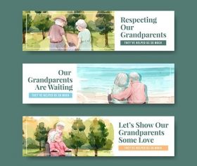 Banner Template with National Grandparents Day vector