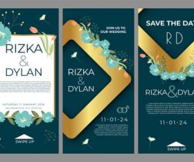 Banner art wedding posts vector