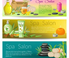 Banner spa salon set vector